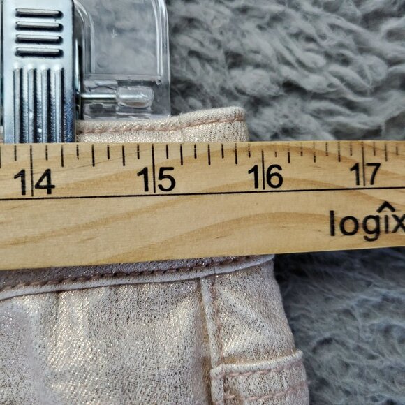 Versona Jeans Womens 29 Gold Shimmer Contemporary Metallic Stretch Skinny Denim - Picture 5 of 11